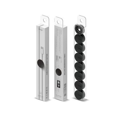 Elago Cable Managament Button, Compatible with Different types of Cables, Power Cord, TV Cable, USB Cable, Home and Office, Desktop Cable, Earphones Organizer, Organized - Black