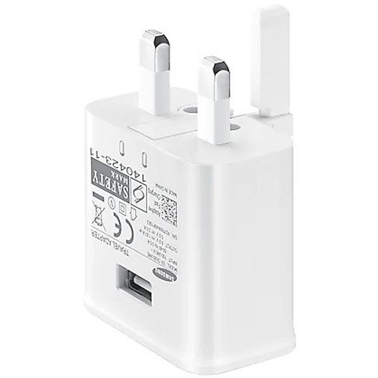 Samsung Wall Charger 3pin with Micro USB Cable, Fast Charging Travel Adapter, Flat TA Charger Compatible for Micro-USB Devices - White