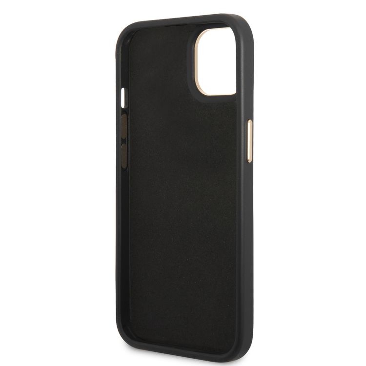 Guess PC/TPU 4G PU Case with Metal Camera Outline & Buttons iPhone 14 Compatibility - Black