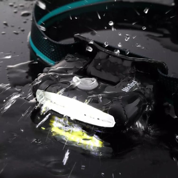 NexTool LED Headlamp Flashlight with IPX4 Waterproof Rating, 2-18 Hours Working Time, 3 Hours Charging Time, 640mAh Lithium Battery, Type-C Charging - Blue
