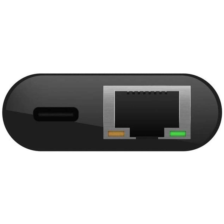 بيلكين محول يو اس بي سي إلى ايثرنت جيجابايت 60وات PD ، محول توصيل وتشغيل يو اس بي سي إلى ايثرنت متوافق مع أجهزة كمبيوتر ماك و ويندوز المحمولة وأجهزة يو اس بي سي الأخرى - أسود