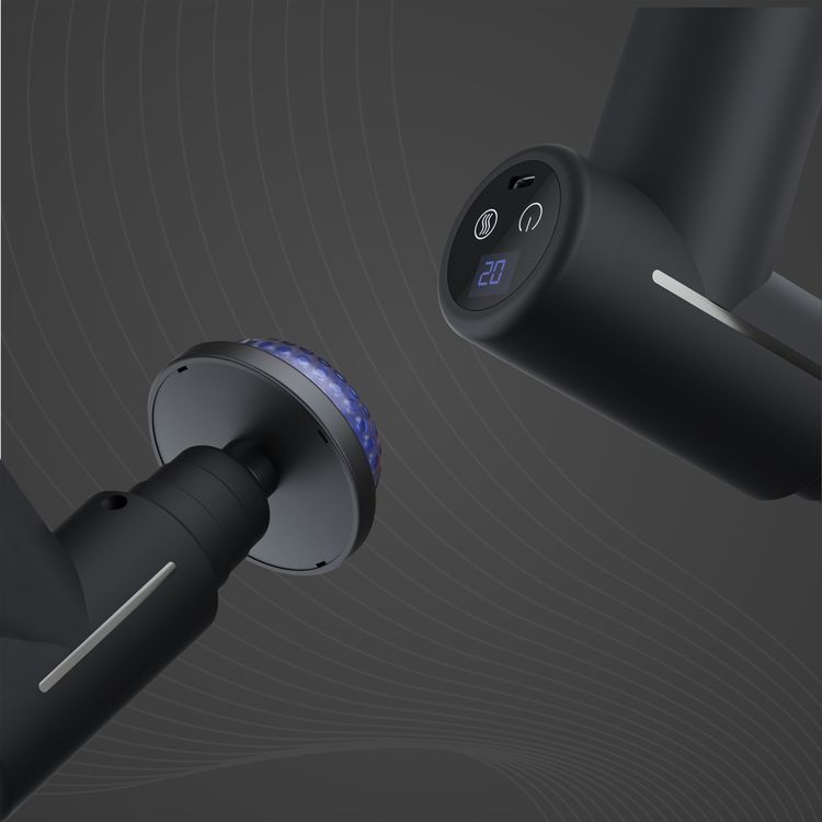 Green Lion Pulse Massage Gun with Digital Display, 2×Cooling & Heating Heads, 4×Massage Heads (Bullet, Ball, Metal Flat, U-Shaped), 45Min Working Time, 15Min Auto Shut-Off, 35-50°C Temperature Range, 3200RPM Brushed Motor, Ergonomic Design, Type-C Port, Hot & Cold Muscle Therapy - Black