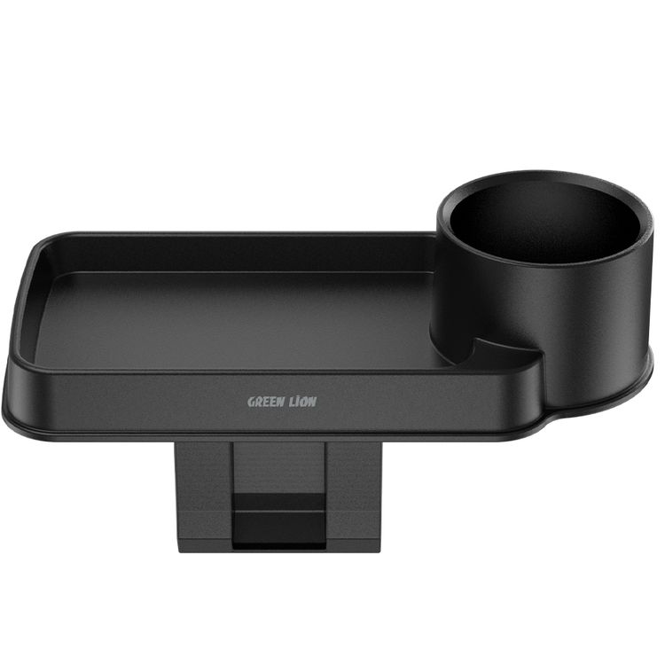 Green Lion Carvox Cup & Storage Organizer with 3-Level Adjustable Insert, Seat-Gap Custom Fit, Cup Holder, Extra Space, Storage Tray, Compatible with Most Car Models, Slide-in Installation - Black