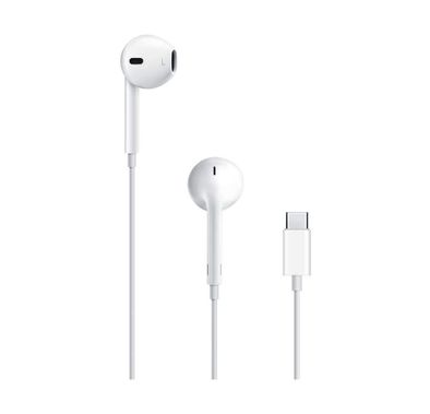 Apple EarPods In-Ear Wired Headphones with USB-C Connector, Built-in Buttons, Deep Rich Bass, Protected from Sweat and Water, Hands Free Calls - White