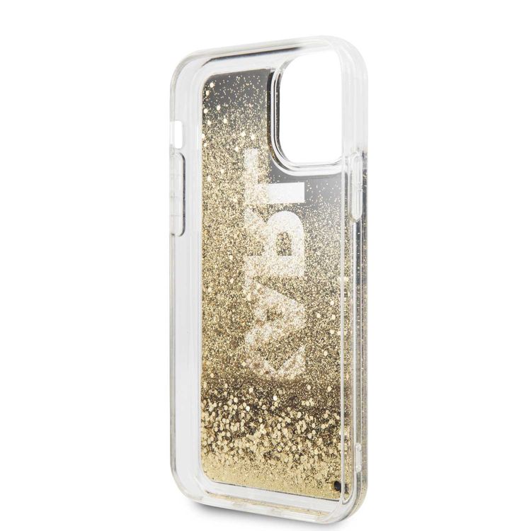 Karl Lagerfeld PC / TPU Transpareant Case with Gold Glitter for Apple iPhone 11 Pro - Black