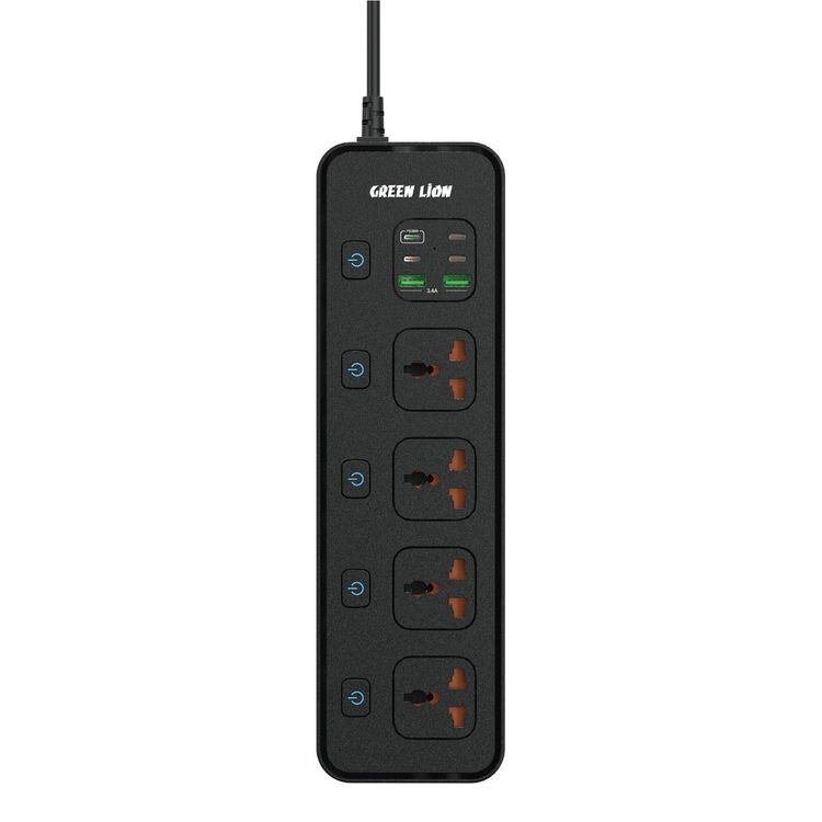 Green Lion PD 30W Power Socket With USB-A Port - Black