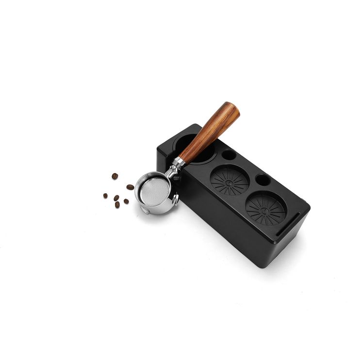 LePresso 51mm Bottomless Portafilter, Stainless Steel, Aluminum Alloy, Wood Material, Compatible with 51mm Coffee Machines, Ergonomic Design - Brown