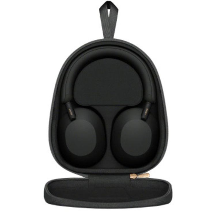 Sony Noise Cancelling Bluetooth Headphones with Faux Leather Memory Foam Material, 30 Hours Battery Life, 3.5 Hours Charging Time, Noise Cancelling, Compatible with Android and iOS - Black