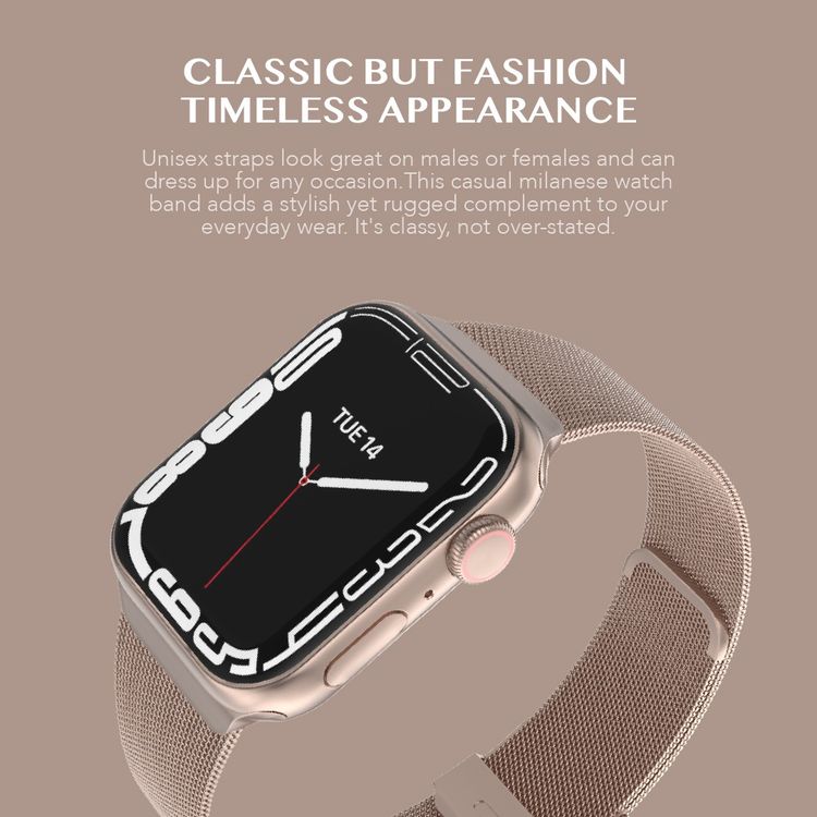 Levelo Double Milanese Watch Strap for Apple Watch 38/40/41mm, Stainless Steel Material, Double-lock Folding Buckle, Adjustable Strap, Easy Installation - Retro Golden