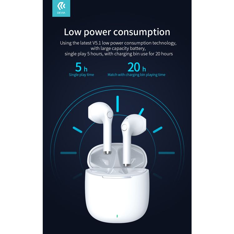 Devia Kintone Series Joy A13 TWS Wireless Earphone-White