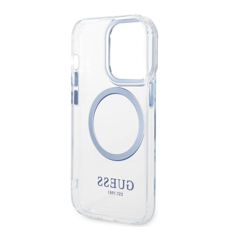 Guess Magsafe Compatibility Transparent Outline iPhone 14 Pro Compatibility - Blue