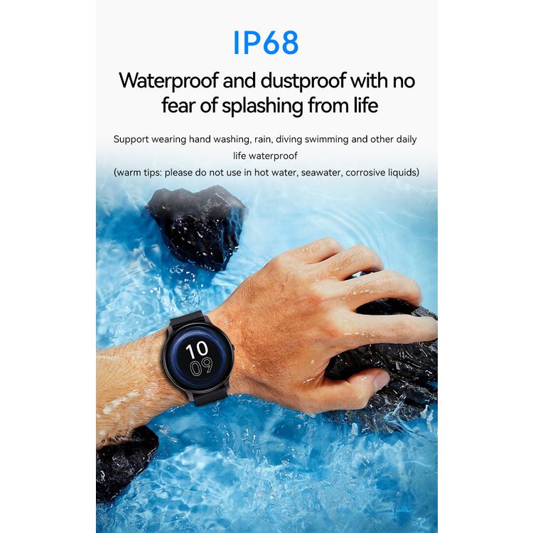 Green Lion GT-FIT Smart Watch, Activity Tracking, Sleep Monitoring, Rotating Button, 5 to 7 Days Battery Life, Multiple Sport Modes, Water Proof, 35 Days Standby Time, Call / Social Notifications - Blue