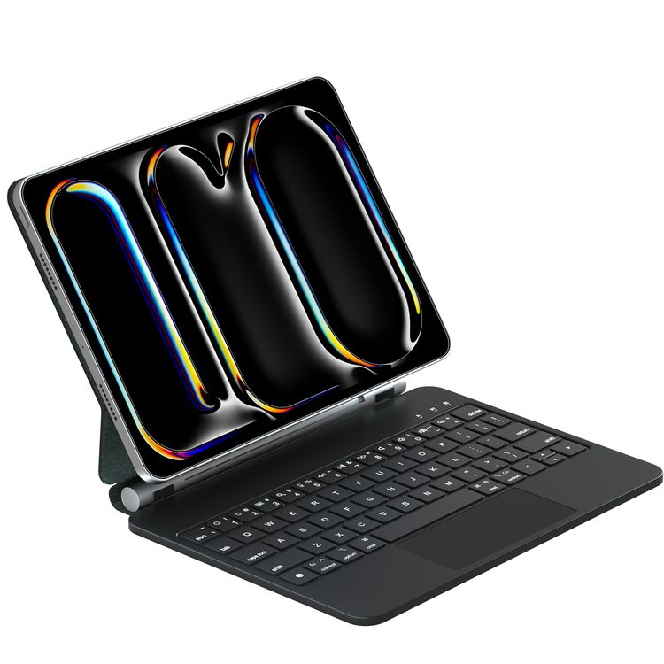 Green Lion Magic Keyboard Case for iPad Pro 11", 10 m Operating Distance, Type-C Charging Port, Pencil Holder - Black