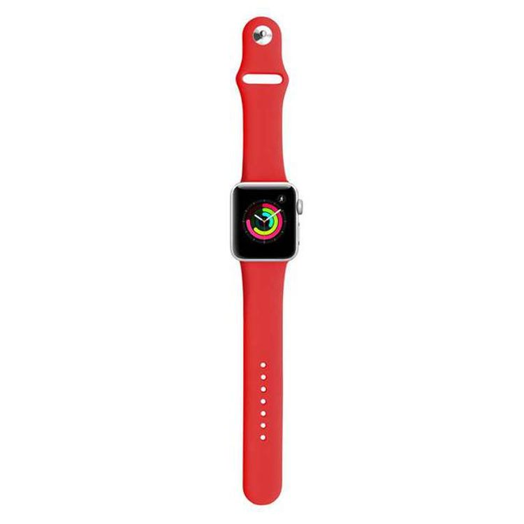 Porodo iGuard Silicone Watch Band Compatible for Apple Watch 38/ 40/ 41mm -Red