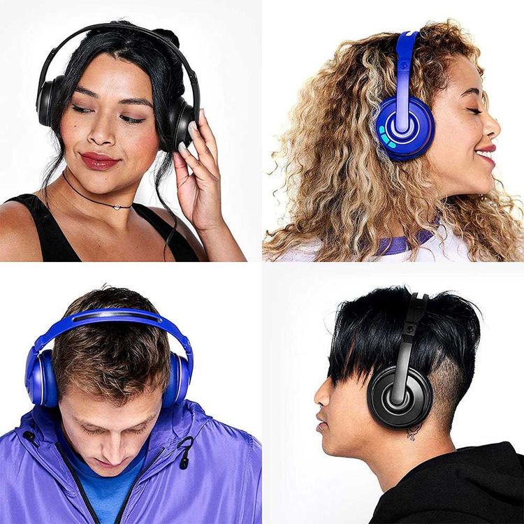 Skullcandy Cassette Wireless Bluetooth On-Ear Headphones with Microphone, Call, Track & Volume Control, 22-hours Battery Life, Flat-Folding & Collapsible Headset, Durable Metal