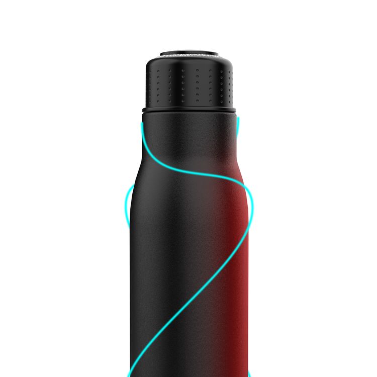 Green Lion Vacuum Flask Stainless Steel Water Bottle 500ml / 17oz with Strap, Aqua Max Double Vacuum Wall, Smudge Resistant, Scratch Defense & Condensation Proof - Black