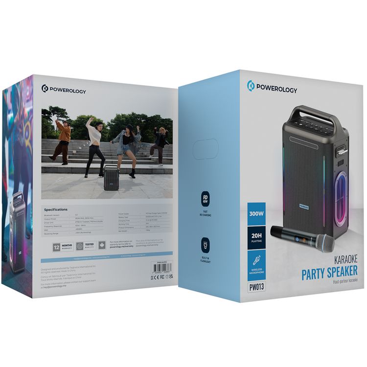 Powerology Karaoke Party Speaker in UAE Built-In Flashlight