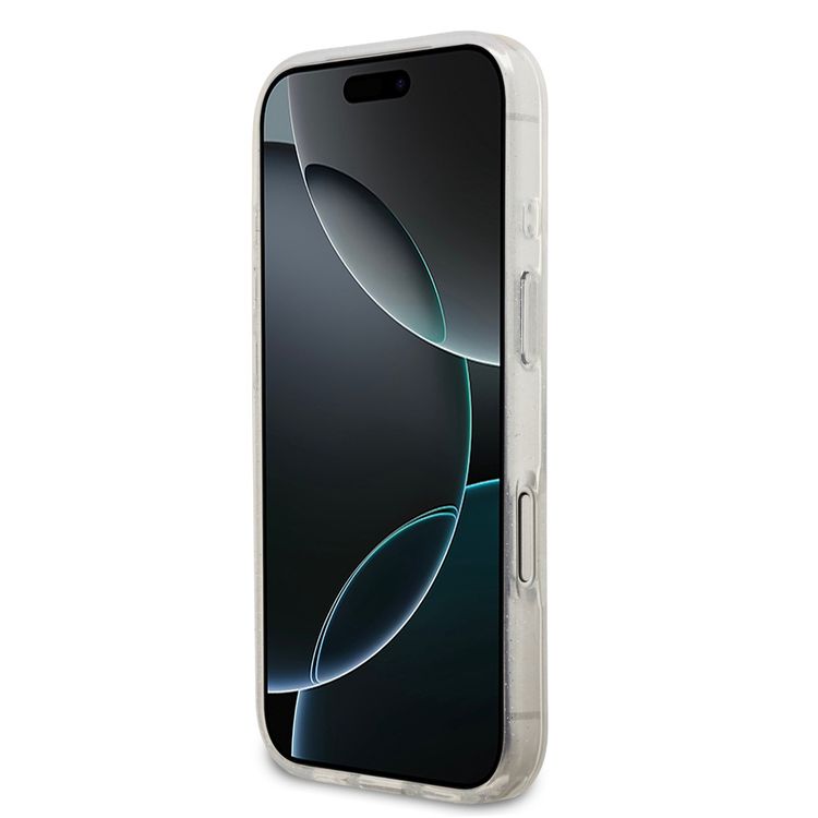 Karl Lagerfeld MagSafe IML Glitter & KL Repeated Case with Karl & Choupette for iPhone 17 Pro, Slim Profile, Drop Protection, Easy Snap-On, Sustainable Packaging, Comfortable Grip, Lightweight Design - White