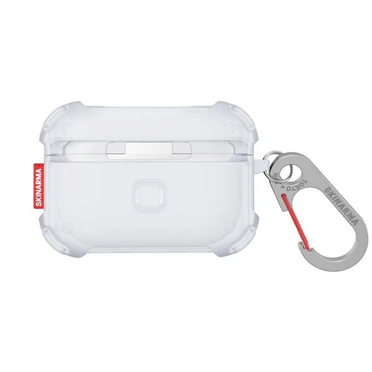 Skinarma Airpods Pro 2 Case Mecha with Layered Hybrid Shell Construction, Secure Magnetic Closure, Precise Openings for Speakers and Charging Port - Frost