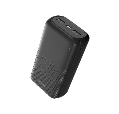 Green Lion Rome 20000mAh Power Bank with 2× USB-A Ports, Type-C & Micro Input, Long Life Battery, ABS & PC Material, Lightweight & Ultra Slim Design - Black
