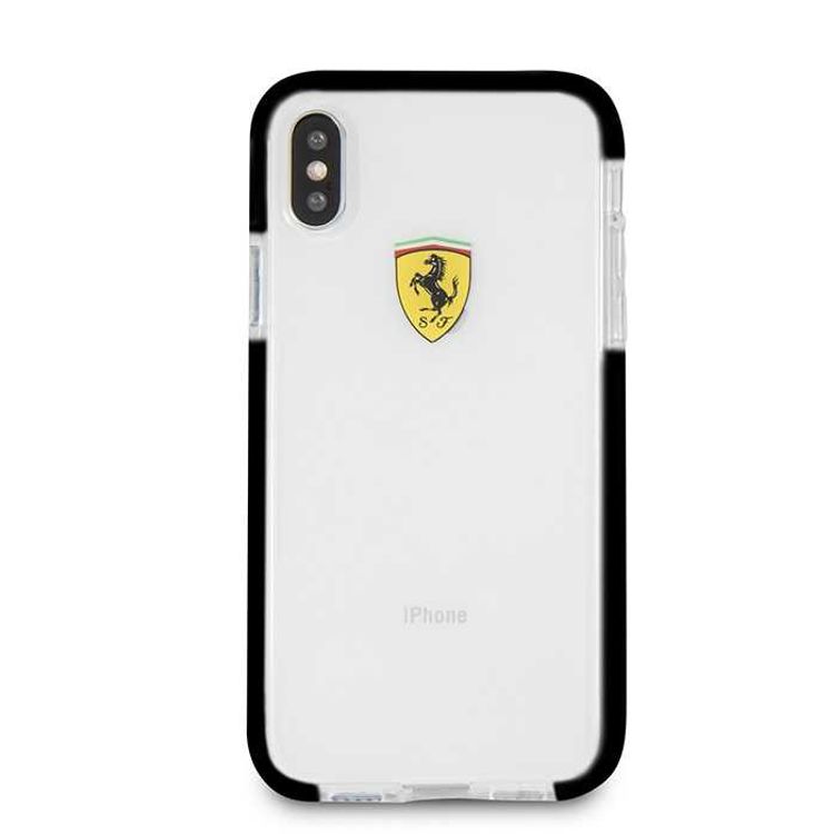 CG Mobile Ferrari Shockproof Transparent Hard Case for iPhone X - Black
