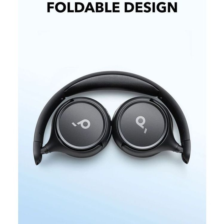 سماعة رأس Soundcore H30I اللاسلكية بتصميم قابل للطي، وصوت جهير نقي، وإمكانية الاتصال بالتطبيق، واتصال متعدد النقاط، وتصميم خفيف الوزن للغاية - أسود
