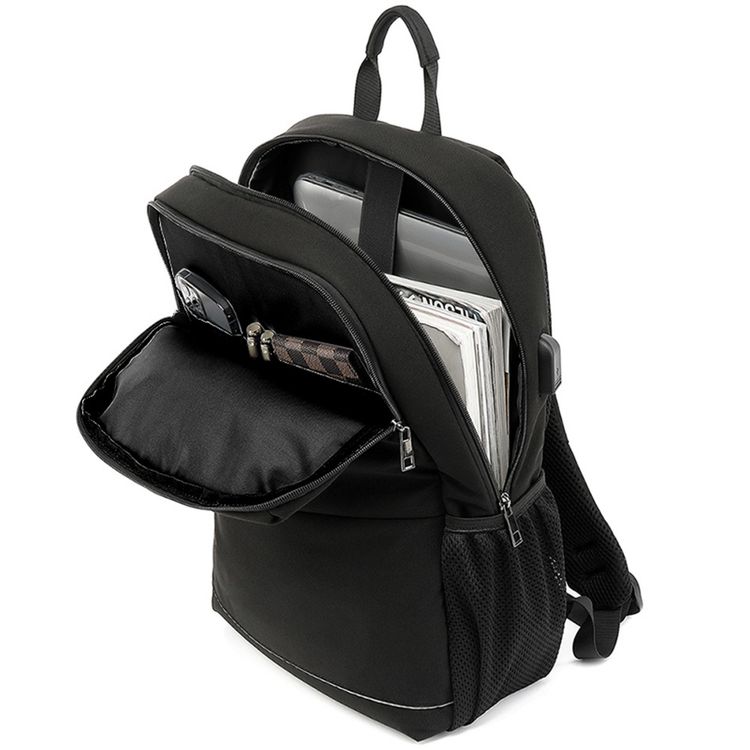 Green Lion Rivington Backpack with Pocket Organizer, Splash Proof, Dedicated iPad Pocket, Dual Side Mesh Pockets, Durable Zipper,  Fits up to 15.6" devices - Black