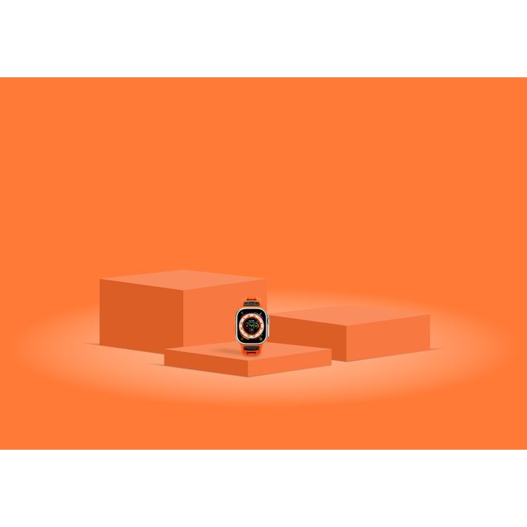 حزام ساعة Levelo Kai، لساعة Apple Watch SE 9/8/7/6/5 (46/49 ملم)، مصنوع من TPU + مشبك معدني، مضاد للحساسية، مناسب للارتداء على مدار الساعة - برتقالي غروب الشمس