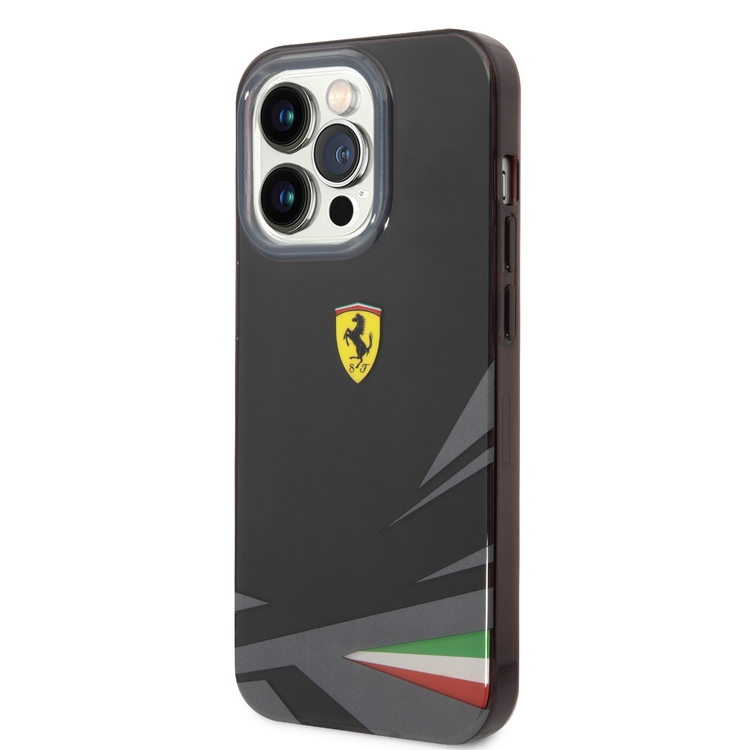 Ferrari PC/TPU Case with Double Layer Print iPhone 14 Pro Max Compatibility - Black