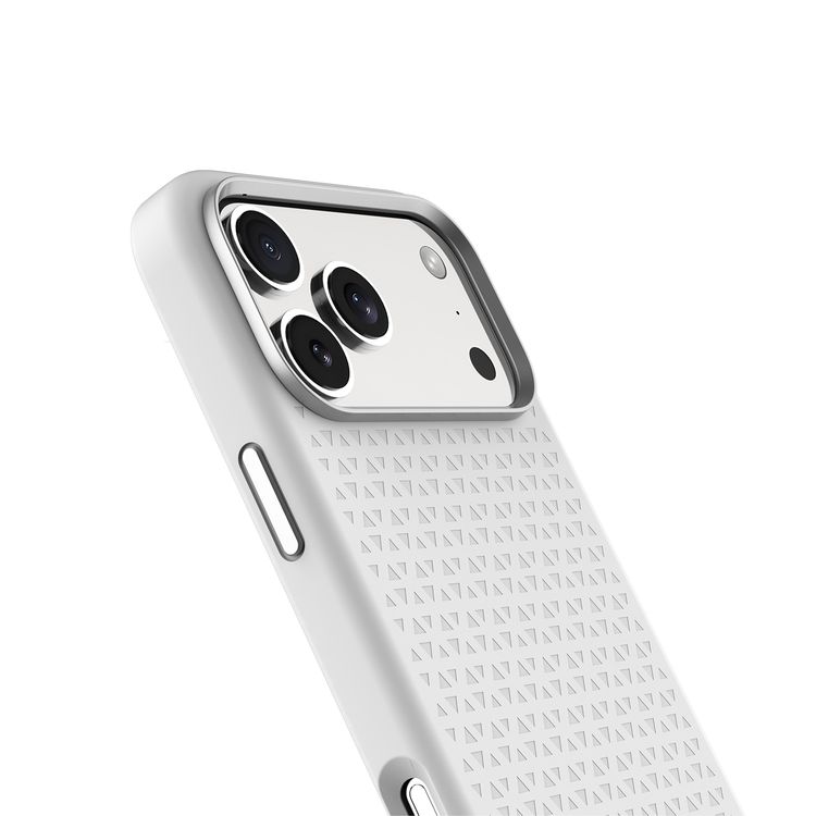 Levelo Fiora MagSafe Liquid Silicone Case for iPhone 17 Pro, Strong Magnets, Aluminum Alloy Frame for Camera & Buttons, Shock-Resistant Bumper, Premium Silicone Grip - Silver