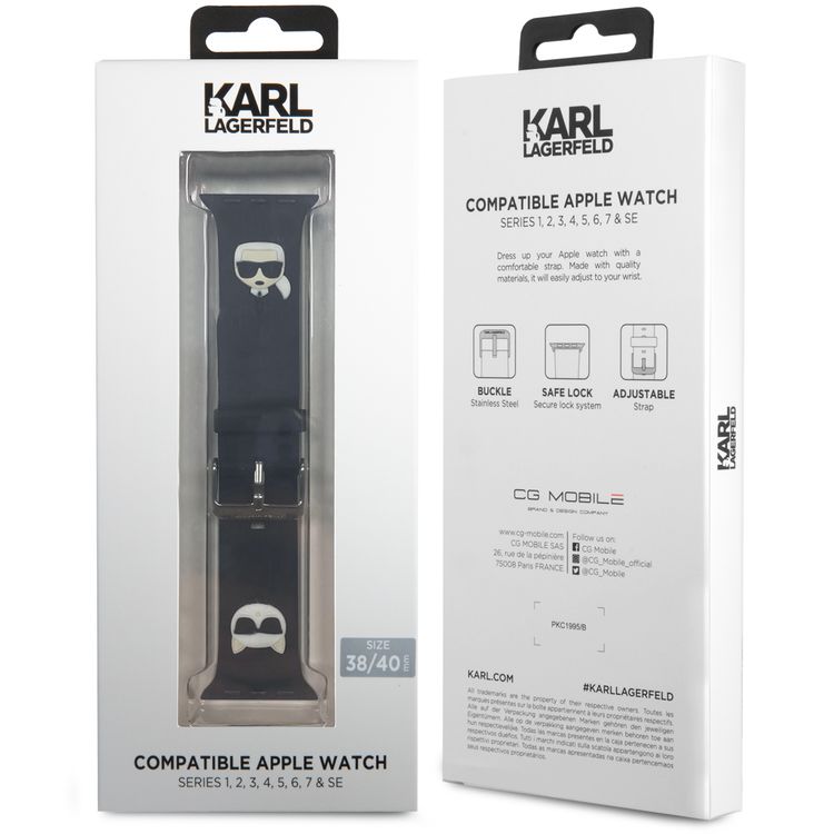 Karl Lagerfeld Strap Silicone Karl & Choupette Head Logo-Black