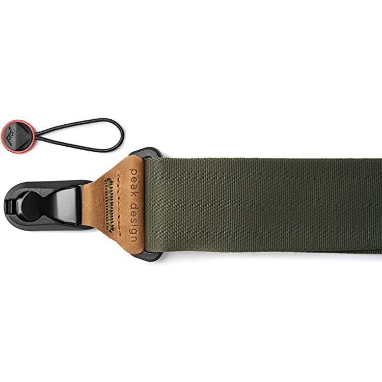 Peak Design SL-SG-3sage Slide Camera Strap, nylon webbing, strong, removable anchor connectors - green (Sage)
