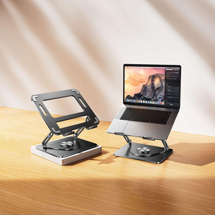 Green Lion 360° Rotatable Laptop Stand, Flexible Design, Non-Slip Silicone Surface, Easy to Use, Compatible with 13 to 17 inches Laptops - Black