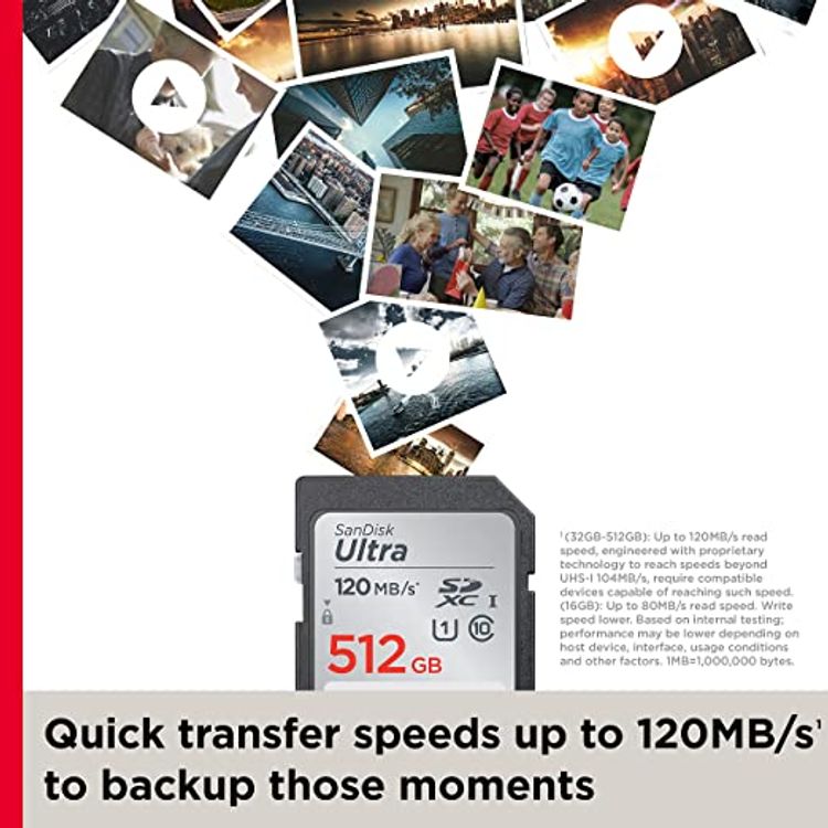 SanDisk 32GB Ultra SDHC UHS-I Memory Card - 120MB/s, C10, U1, Full HD, SD Card