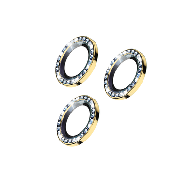 Green Lion Anti-Glare Transparent Diamond Camera Lens, 360 Protection Lens, 9H Hardness, Anti-Scratch & Explosion-proof Compatible for iPhone 12 Pro Max ( 6.7" ) - Gold