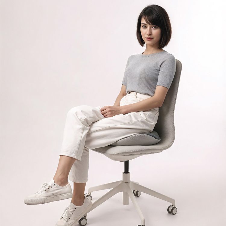 Green Lion Ergoflex Comfort Seat Cushion with Removable & Washable Cover, Non-Slip Texture, Up to 150kg Load Capacity, Contoured Shape, 100% Memory Foam Sponge &100% Polyester Fabric Material - Gray