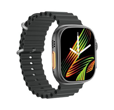 Green Lion Communicate Ultra Smart Watch with 1.85" Amoled Screen Dispaly, 280mAh Battery Capacity, Wireless Charging, AI Voice Assistant, 125MB Flash Storage, 3-5 Days Working Time - Black