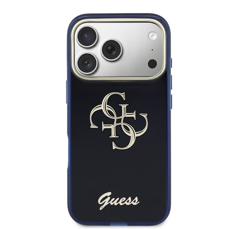 Guess IML Case with 4G & Script Logo for iPhone 17 Pro Max, Comfortable Grip, Easy Snap-On, Slim Profile, Lightweight, Durable Material - Navy Blue 