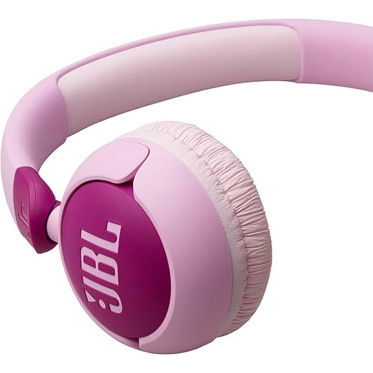JBL Junior 320 Wired On-Ear Headphones for Kids with JBL Sticker Set, Lightweight, Built-In Microphone, Ultra Portable, 3.5mm Audio Jack, 45° C Maximum Operation Temperature - Purple