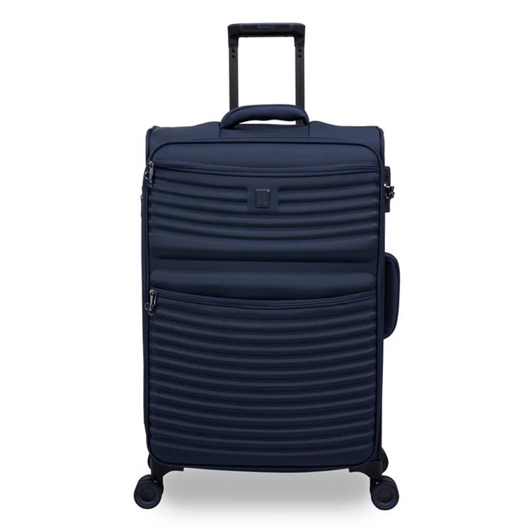 it luggage Precursor Unisex Lightweight Soft Case Trolley, Expandable Polyester Luggage with 8 Spinner Wheels, Telescopic Handle & TSA Lock - Medium / Dress Blue