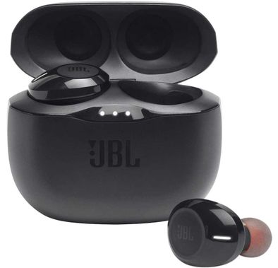 JBL Tune125TWS Truly Wireless Bluetooth In-ear Headphones, Pure Bass Sound Earbuds, 32-hours Battery Life, Dual Connect - Black