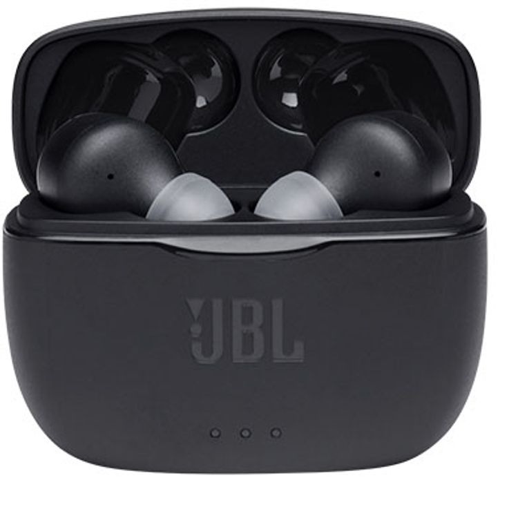 JBL T215 TWS سماعات أذن داخلية لاسلكية حقيقية ، صوت جهير نقي ، سماعات بلوتوث ، بطارية 25 ساعة ، توصيل مزدوج ، متوافق مع نظامي Android و iOS - أسود
