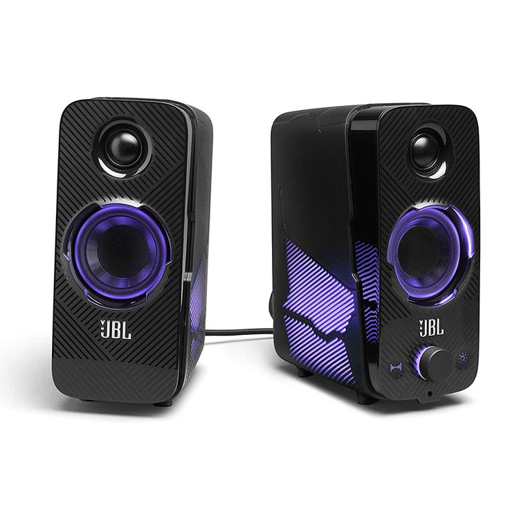 JBL QuantumDuo Portable Bluetooth Speaker with Dolby Audio & Customizable Lights, Quantum Surround Sound, Intuitive Controls, PC Speakers - Black