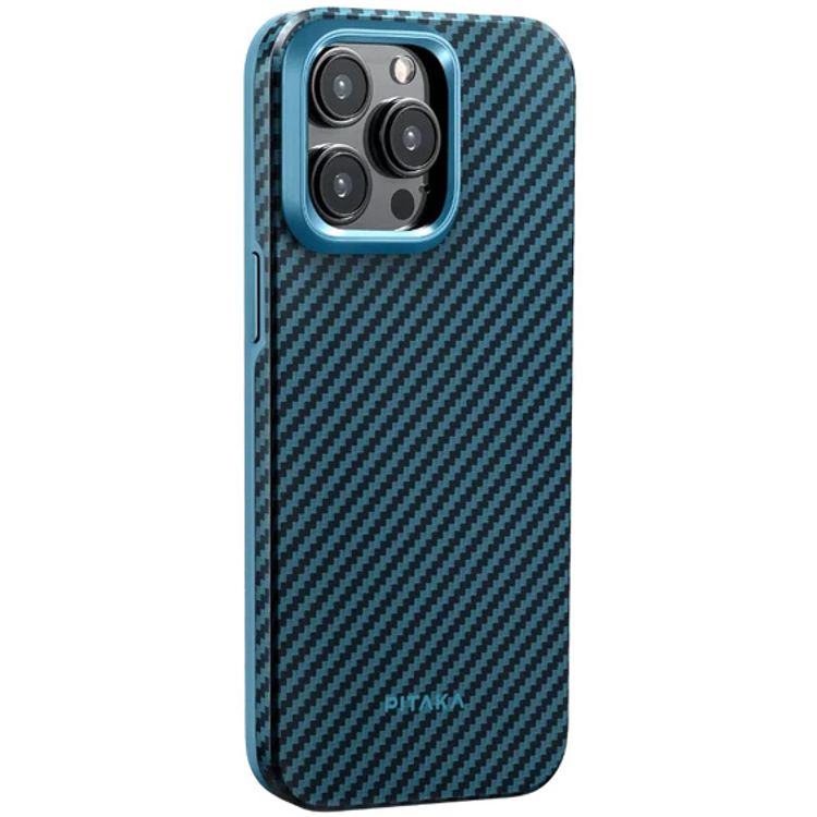 Pitaka iPhone 15 Pro MagEZ Case 4 1500D - Black/Blue Twill