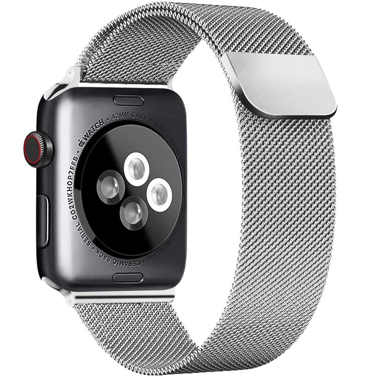 AhaStyle WG42-1-40MM-SR Magnetic Stainless Steel Milanese Mesh Loop Strap for Apple Watch 38 / 40mm - Silver