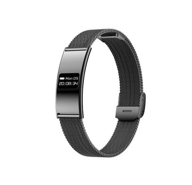 Porodo Trackfit Plus Smart Bracelet Fitness Tracker with 7 Days Working Time, Display App, IPX8 Water Resistance Level, Activity & Health Tracker, Wrist Optical Sensor, Heart Rate, Blood Pressure & Blood Oxygen Monitoring, Full Day Automatic Sleep Track, Shake to Take a Photo - Black