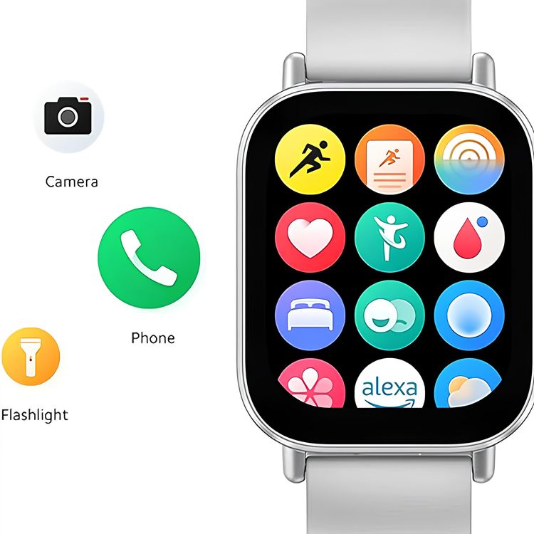 شاومي ريدمي ووتش 5 أكتيف بشاشة حجمها 2 بوصة، ومدة استخدام تصل إلى 18 يومًا، مع مكالمة بلوتوث، ومستشعر معدّل ضربات القلب، وسعة بطارية 470 مللي أمبير، إصدار بلوتوث 5.3، مقاومة للماء - فضي غير لامع.