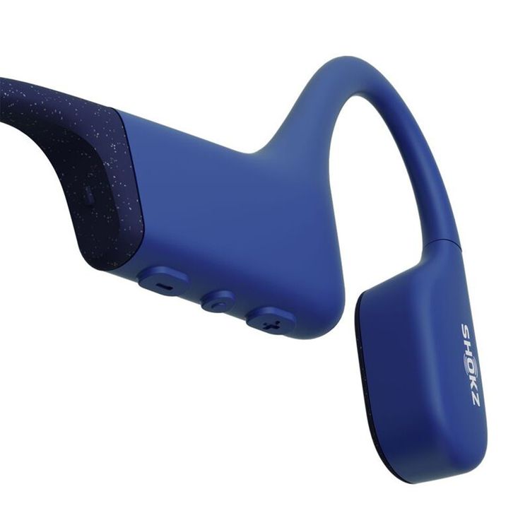 Shokz OpenSwim Wireless Headphones for Swimmers with 8 Hours Battery Life, Silicone Rubber Carrying Case, 7th Generation Bone Conduction, Open Ear Comfort - Blue