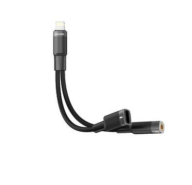 Porodo Lightning Connector Audio & Charge Adapter - Black...