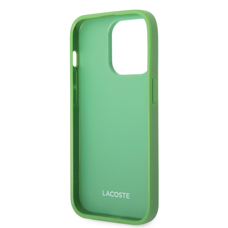 Lacoste Hard Case Iconic Petit Pique PU Woven Logo Estragon Compatible with iPhone 14 Pro - Green